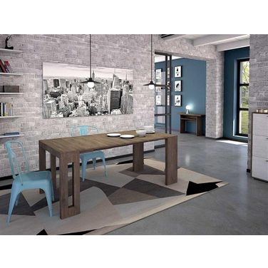 Erika Dark Oak Melamine Extendable Dining Table