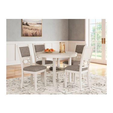 Erinberg Dining Table and 4 Chairs Set of 5 In Antique White