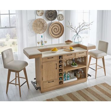 Escape Glazed Natural Oak 78 Inch Bar Set