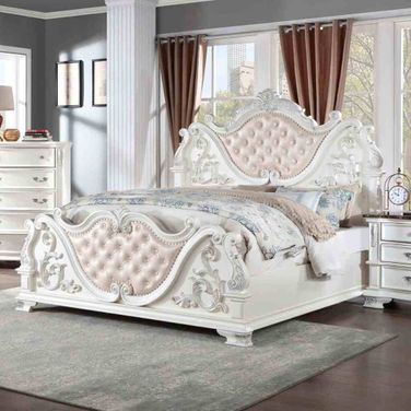 Esparanza California King Bed In Pearl White
