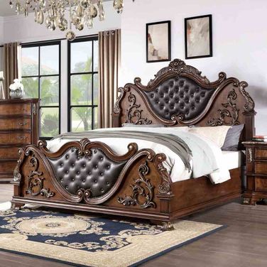 Esparanza Eastern king Bed In Brown Cherry