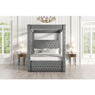 Etherea Eastern king Bed In Gray