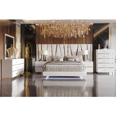 Europa Panel Bedroom Set In White