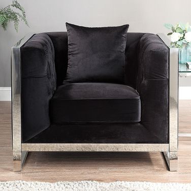 Evadne Chair With Pillow In Black