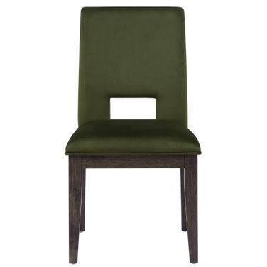Evan Green Velvet Side Chair Set of 2 In Green