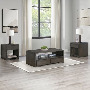 Evan Occasional Table Set In Brown