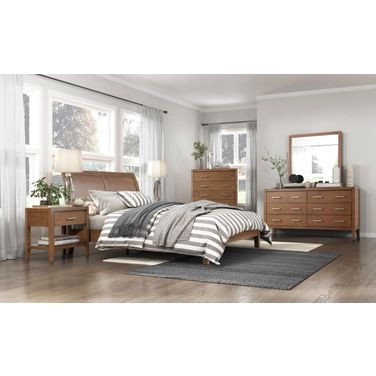 Evans Platform Bedroom Set In Brown