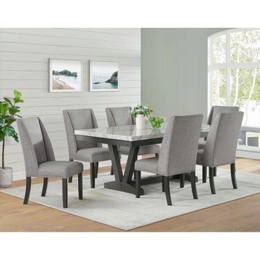 Eve Dining Room Set In Charcoal and White