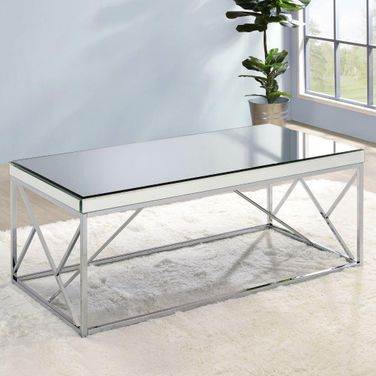 Evelyn Mirror Top Cocktail Table In Chrome