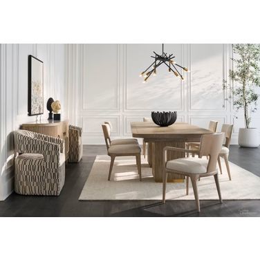 Everett Double Pedestal Dining Room Set In Biscotti