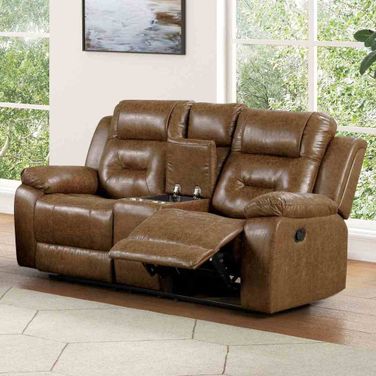 Ezekius Loveseat In Manual Recline In Brown
