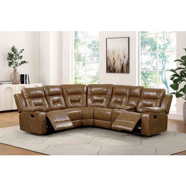 Ezekius Manual Sectional In Brown