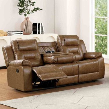 Ezekius Sofa In Manual Recline In Brown