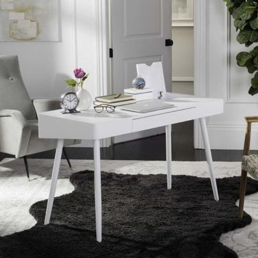 Fadri White One Drawer Home Office Set
