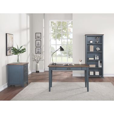 Fairmont Wood Home Office Set In Blue