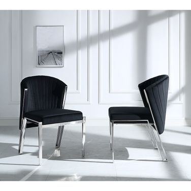 Fallon Side Chair Set of 2 In Silver