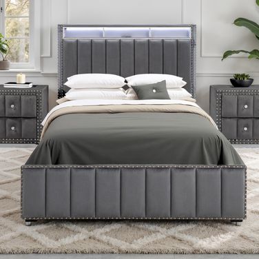 Farese Queen Bed In Dark Gray