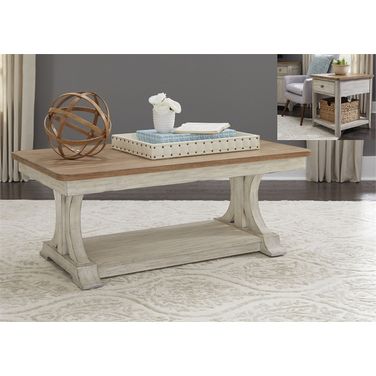 Farmhouse Reimagined Antique White 3 Piece Occasional Table Set