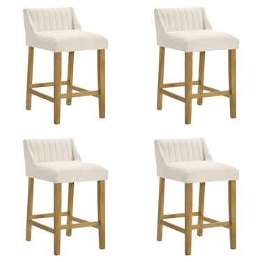 Fauna Counter Height Bar Stool Set of 4 In Amber Glow and White