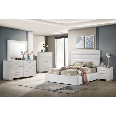 Felicity Youth Upholstered Platform Bedroom Set In White