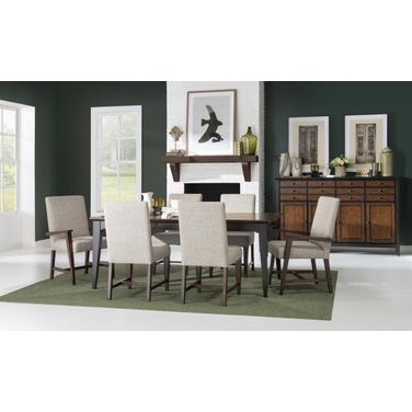 Fenmore Dining Room Set with UPH Chair In Mocha and Distressed Cherry