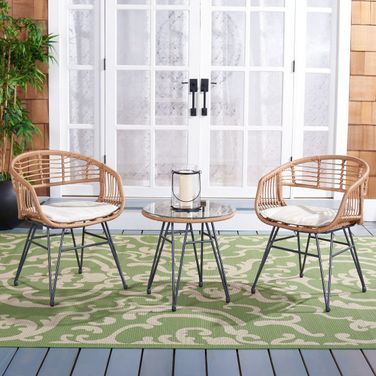 Ferla 3 Piece Lounger Set In Natural and Beige