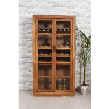 Fernious Tall Wine Cabinet In Natural