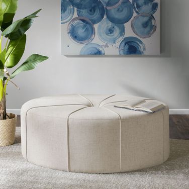 Ferris Oval Ottoman In Cream