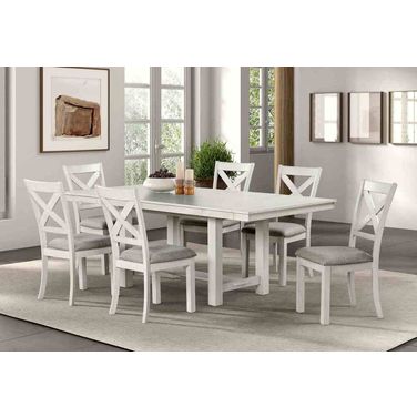 Ferrone Dining Room Set In Rustic White Oak
