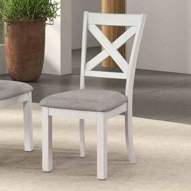 Ferrone Side Chair Set of 2 In Rustic White Oak