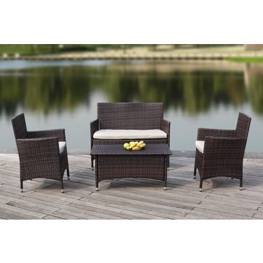 Figueroa 4 Piece Outdoor Set In Sand Brown