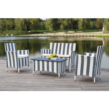 Figueroa 4 Piece Outdoor Set In White Navy