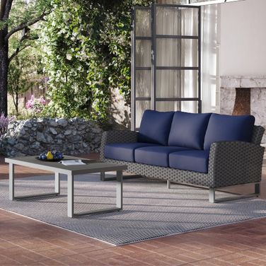 Fiji Outdoor Patio 2 Piece Conversation Set In Blue