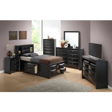 Glory Furniture G1500 Storage Bedroom Set in Black