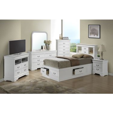 Glory Furniture G3190 Storage Bedroom Set in White