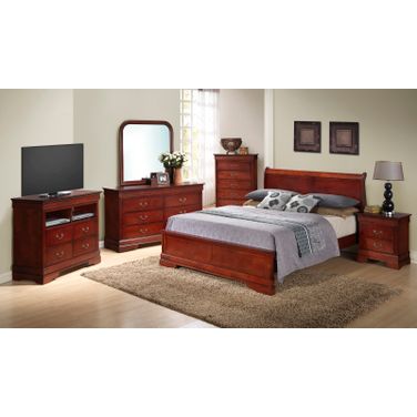 Glory Furniture G3100 Low Profile Bedroom Set in Cherry