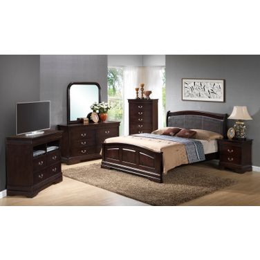 Glory Furniture G3125 Low Profile with PU Bedroom Set in Cappuccino