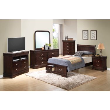 Glory Furniture G3125 Low Profile Storage Bedroom Set in Cappuccino