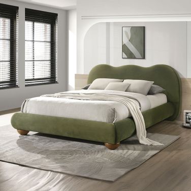 Finamore Eastern king Bed In Olive Green