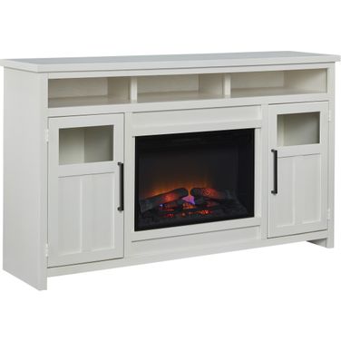 Finnegan 66 Inch Fireplace Console In White