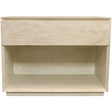 Flagstaff 32 Inch 1 Drawer Nightstand In Natural and Stone