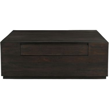 Flagstaff 48 Inch Square Cocktail Table with 2-Drawers In Barista Brown