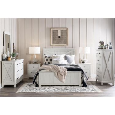 Flatiron Youth Panel Bedroom Set In Aged White