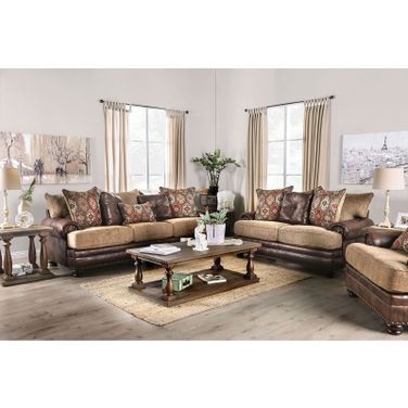 Fletcher Brown And Tan Living Room Set