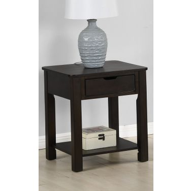 Flora Dark Brown Mdf End Table With Drawer