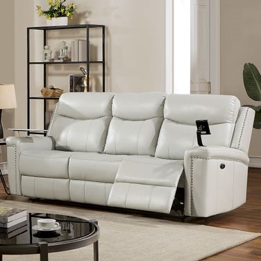 Florine Power Sofa In Light Gray
