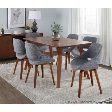 Folia Fabrico Dining Set In Walnut and Grey