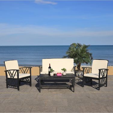 Fontana Black and Beige 4 Piece Outdoor Set