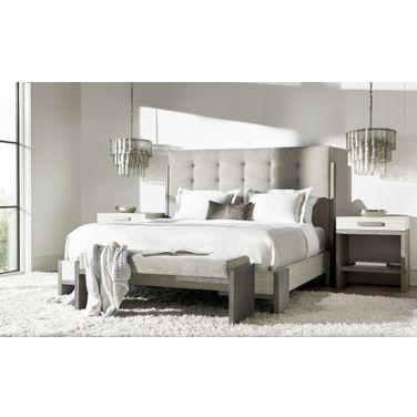 Foundations Upholstered Button Tufted Panel Bedroom Set