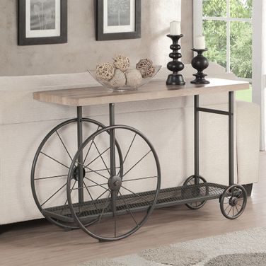 Francie Oak and Antique Gray Sofa Table